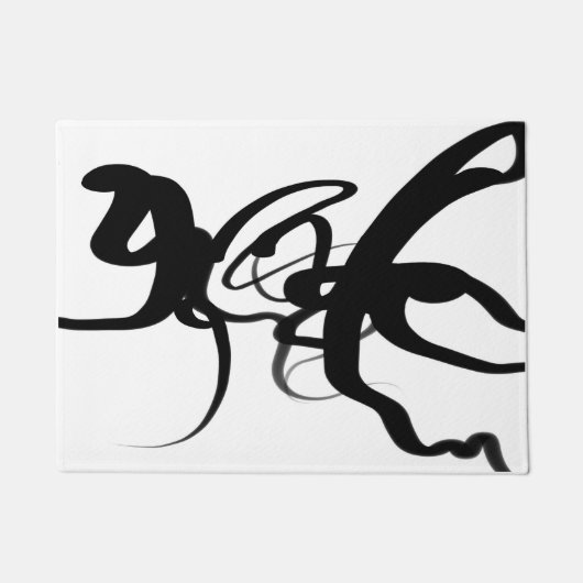 ダイバーズ：抽象芸術ブラック&ホワイト ドアマット (正面)
