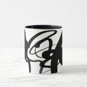 ダイバーズ：抽象芸術ブラック&ホワイト マグカップ (中央)