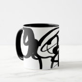 ダイバーズ：抽象芸術ブラック&ホワイト マグカップ (正面左)