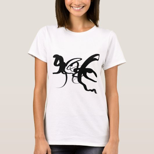 ダイバーズ：抽象芸術ブラック&ホワイト Tシャツ (正面)