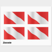 ダイバーダウンフラグ 長方形シール (シート)