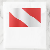 ダイバーダウンフラグ 長方形シール (バッグ)