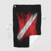 ダイバーダウンフラッグブラシストローク、ダイブフラグ ゴルフタオル (インサイチュ)