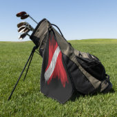 ダイバーダウンフラッグブラシストローク、ダイブフラグ ゴルフタオル (グリーン)