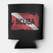 ダイバーダウンフラッグブラシストローク、ダイブフラグ 缶クーラー (正面)