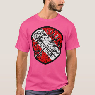 ダイバーダウン旗で揚げるスピアフィッシング Tシャツ