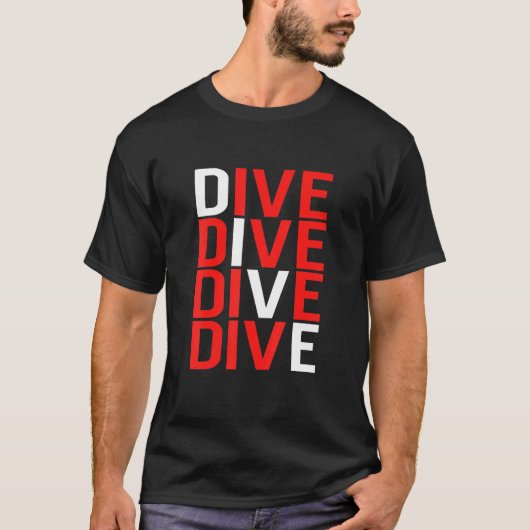 ダイバーダウン旗スキューバダイビングダイブ Tシャツ (正面)