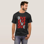 ダイバーダウン旗スキューバダイビングダイブ Tシャツ (正面フル)