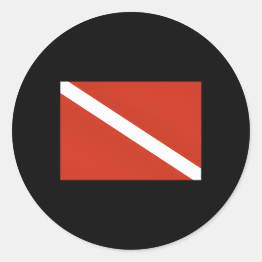 ダイバーダウン旗スキューバダイビング ラウンドシール (正面)