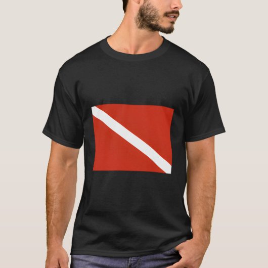 ダイバーダウン旗スキューバダイビング Tシャツ (正面)