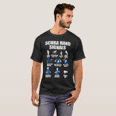 ダイバーハンドサインScubaハンドシグナル Tシャツ (正面フル)