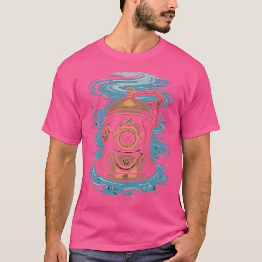 ダイバーヘルメットダイビングベル Tシャツ (正面)