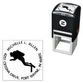 ダイバーラウンド差出人住所自己インキングスタンプ セルフインキングスタンプ (インサイチュ)