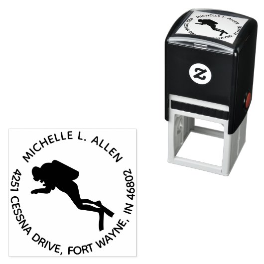 ダイバーラウンド差出人住所自己インキングスタンプ セルフインキングスタンプ (インサイチュ)