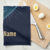 ダイバーレトロスキューバダイビングスクールヴィンテージ海 キッチンタオル (四つ折り)