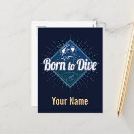 ダイバーレトロスキューバダイビングスクールヴィンテージ海 シーズンポストカード