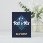 ダイバーレトロスキューバダイビングスクールヴィンテージ海 シーズンポストカード (スタンド正面)