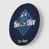 ダイバーレトロスキューバダイビングスクールヴィンテージ海 ラージ壁時計 (傾斜)