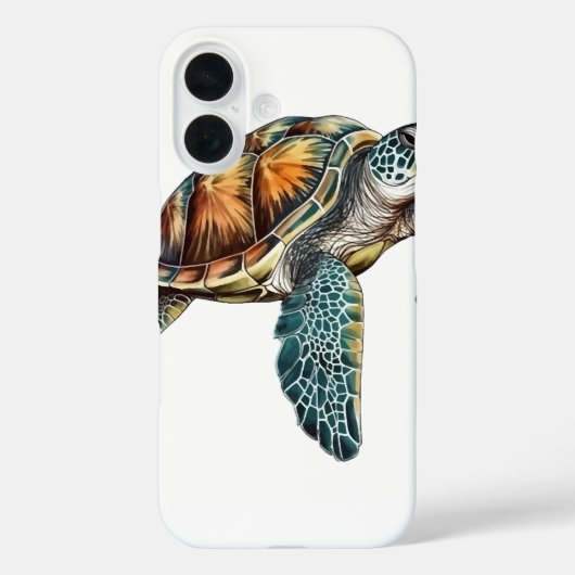 ダイバー向けの水中タートルデザイン Case-Mate iPhoneケース (裏面)