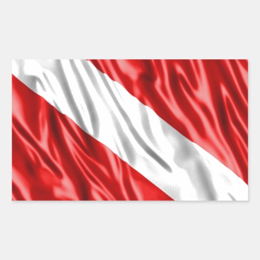 ダイバー国旗 長方形シール (正面)