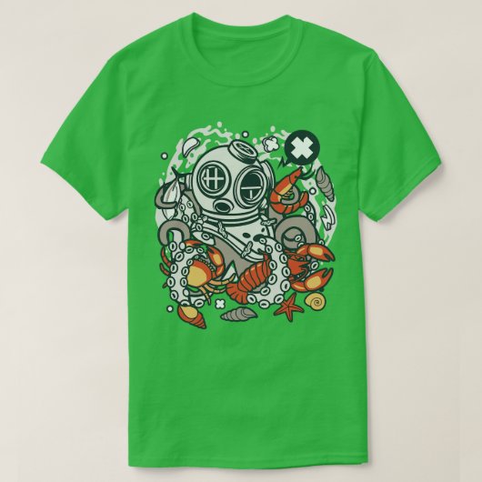 ダイバー水中世界 Tシャツ (デザイン正面)