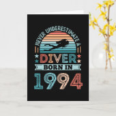 ダイバー生まれ1994 30thバースデーダイビングギフトダイビングファン カード (黄色い花)
