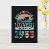 ダイバー1953 70生まれth誕生日ダイビングギフトダイビングファン カード (黄色い花)