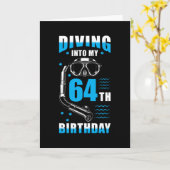 ダイバー64th誕生日ギフト カード (黄色い花)