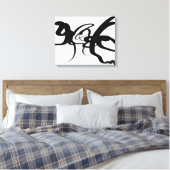 ダイバー：抽象芸術白黒 キャンバスプリント (インサイチュ (寝室))