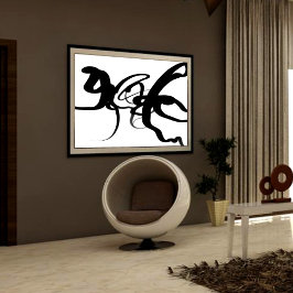 ダイバー：抽象芸術白黒 キャンバスプリント