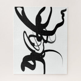 ダイバー：抽象芸術白黒 ジグソーパズル