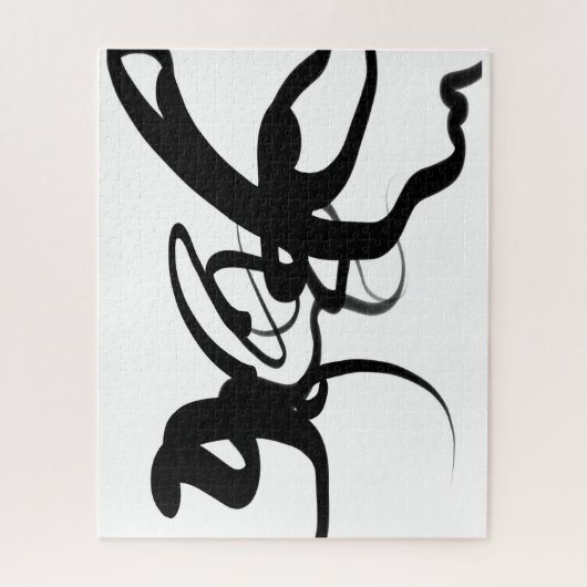 ダイバー：抽象芸術白黒 ジグソーパズル (縦)