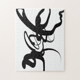 ダイバー：抽象芸術白黒 ジグソーパズル