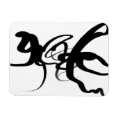 ダイバー：抽象芸術白黒 マグネット (横)