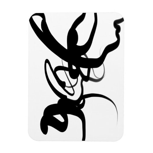 ダイバー：抽象芸術白黒 マグネット (縦)