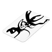 ダイバー：抽象芸術白黒 マグネット (左側)