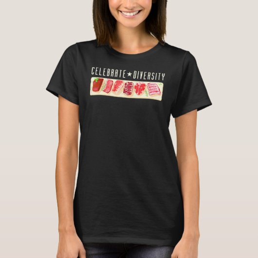ダイバ祝シティミームグリル衣食肉 Tシャツ (正面)