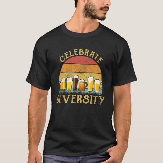 ダイバ祝スヴィンテージクラフトビール飲料Ip Tシャツ (正面)