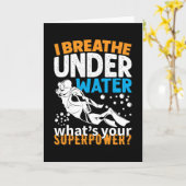 ダイビカッコいいングデザイン – 私は水中で呼吸 カード (黄色い花)