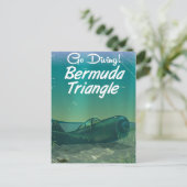 ダイビングだ！バミューダ三角旅行ポスター ポストカード (スタンド正面)