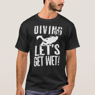 ダイビングぬれたシュノークリングフリーダイバーを取得しよう Tシャツ
