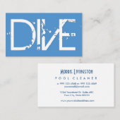 ダイビングのインストラクターのグランジなスタイルV64Kの青 名刺 (正面/裏面)