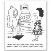 ダイビングのスキューバダイバー食べ物を与えギア熱帯魚 シール (正面)