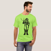 ダイビングのヘルメットを持つヴィンテージの深海のダイバー Tシャツ (正面フル)