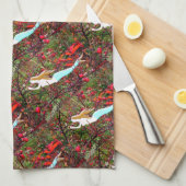 ダイビングの人魚 キッチンタオル (四つ折り)