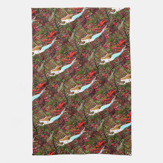 ダイビングの人魚 キッチンタオル (縦)