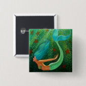 ダイビングの人魚 缶バッジ (正面&裏面)