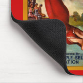 ダイビングの女の子のりんご-ヴィンテージのフルーツの木枠のラベル マウスパッド (コーナー)