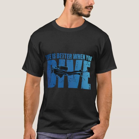 ダイビングの方がライフが良い – Scuba Diving Tシャツ (正面)