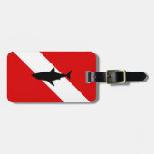 ダイビングの旗: 鮫 ラゲッジタグ (正面横)